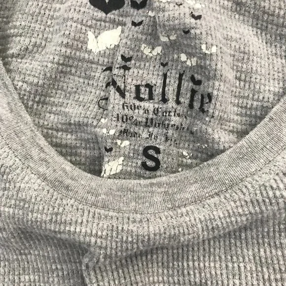 Nollie Long Sleeve Gray Waffle Shirt - Picture 2 of 3